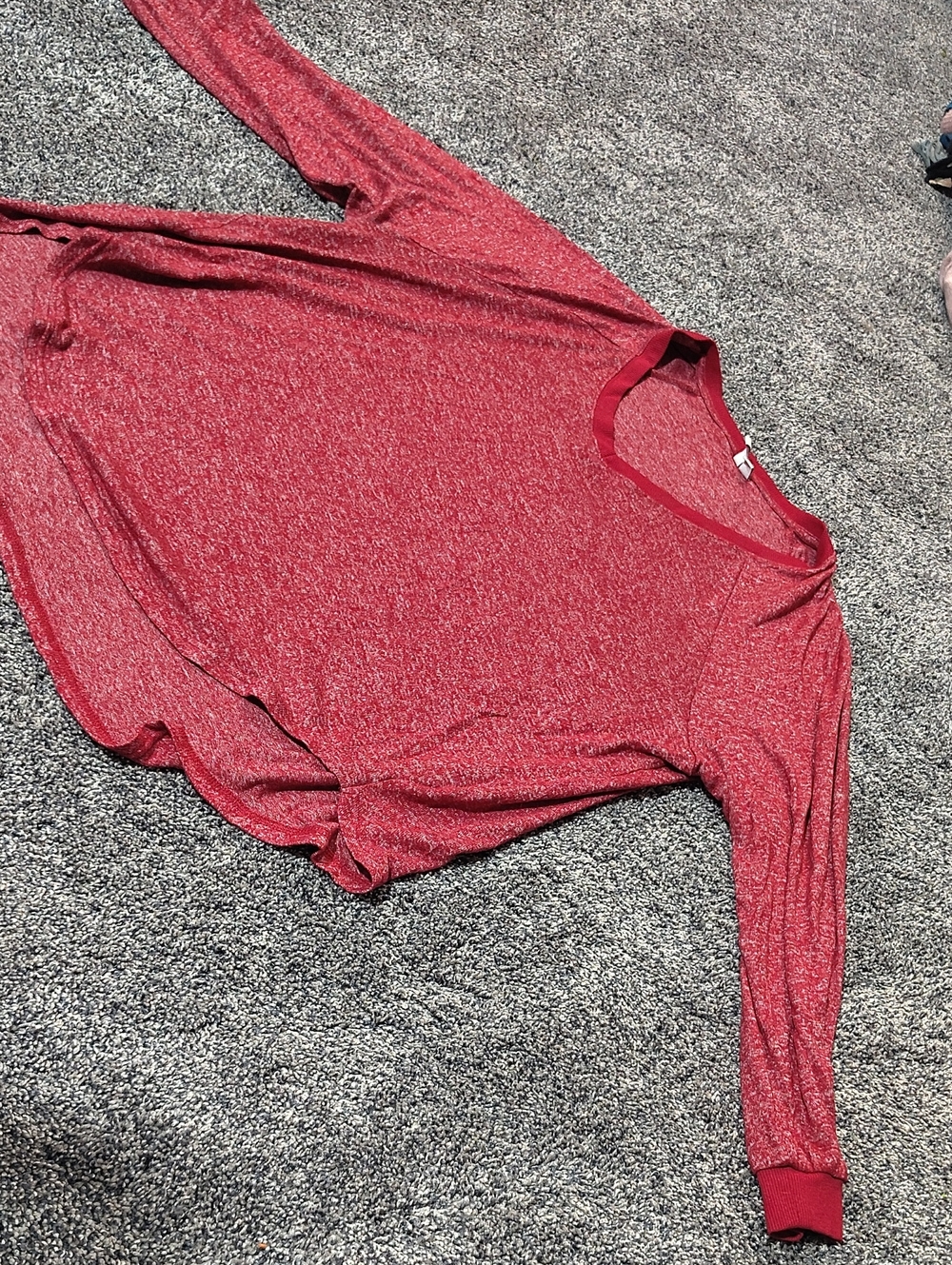 Cato Heathered Red Long-Sleeve Knit Top